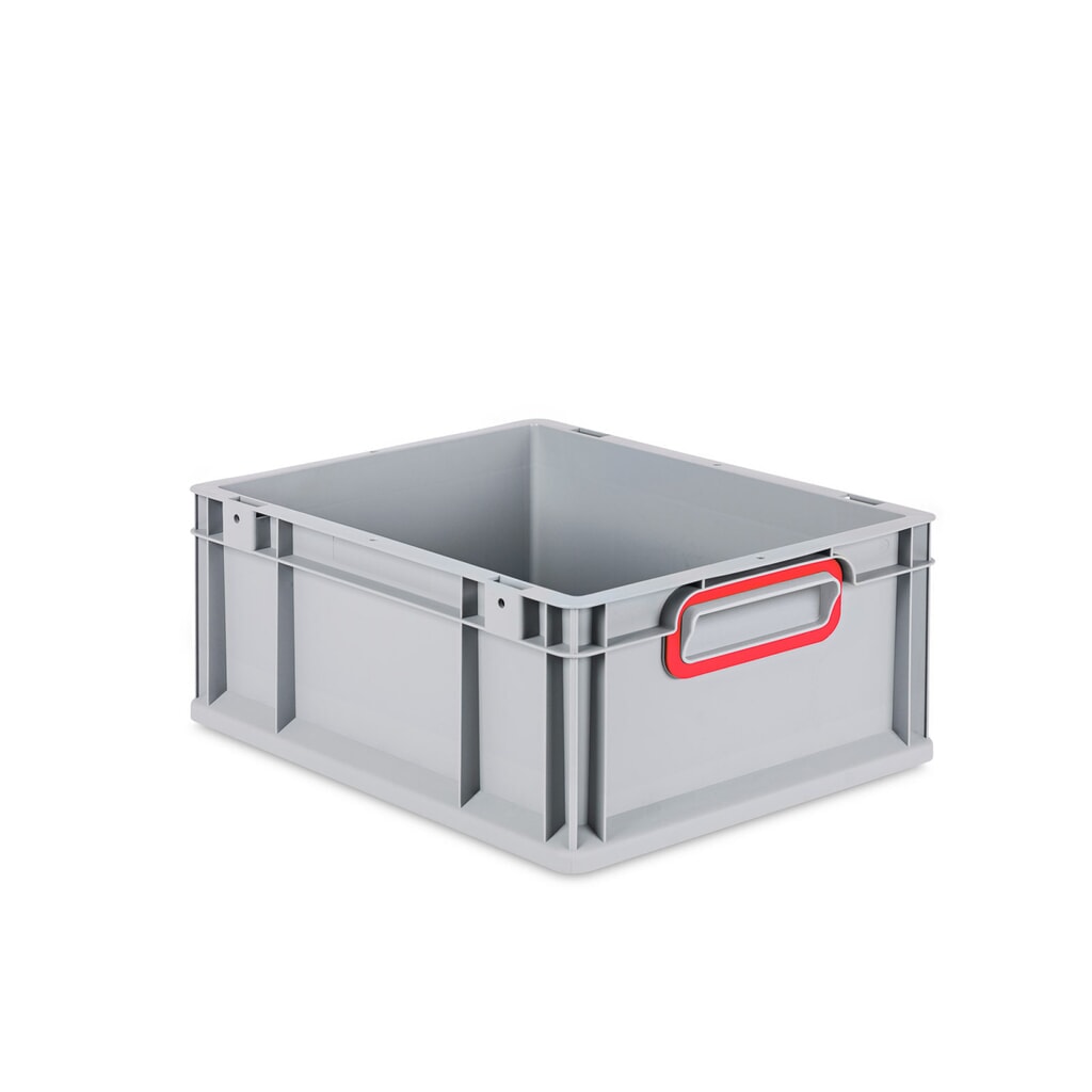 Allit Eurobox, avec poignées encastrées rouges, haut. × larg. × prof. 170 × 400 × 300 mm, 16 litres Illustration du produit: Allit Eurobox, avec poignées encastrées rouges, haut. × larg. × prof. 170 × 400 × 300 mm, 16 litres