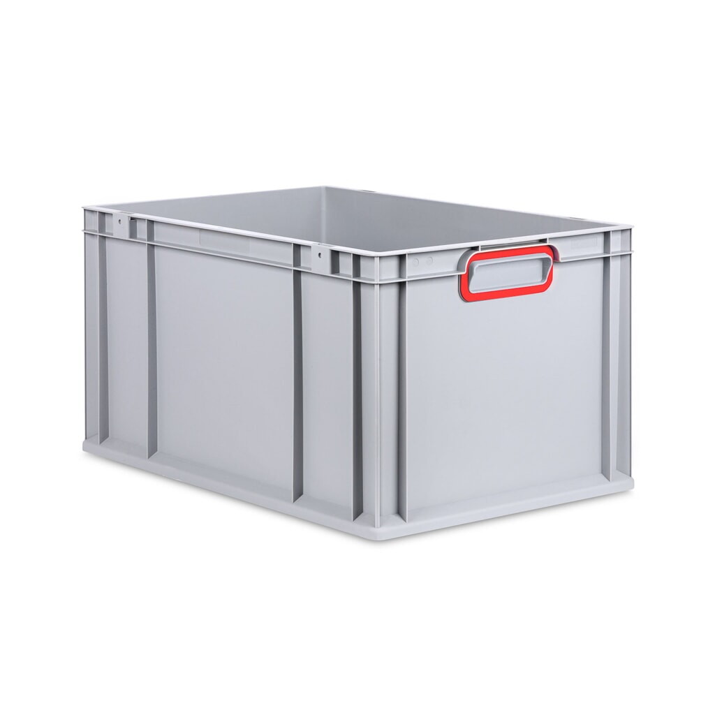 Allit Eurobox, avec poignées encastrées rouges, haut. × larg. × prof. 320 × 600 × 400 mm, 65 litres Illustration du produit: Allit Eurobox, avec poignées encastrées rouges, haut. × larg. × prof. 320 × 600 × 400 mm, 65 litres
