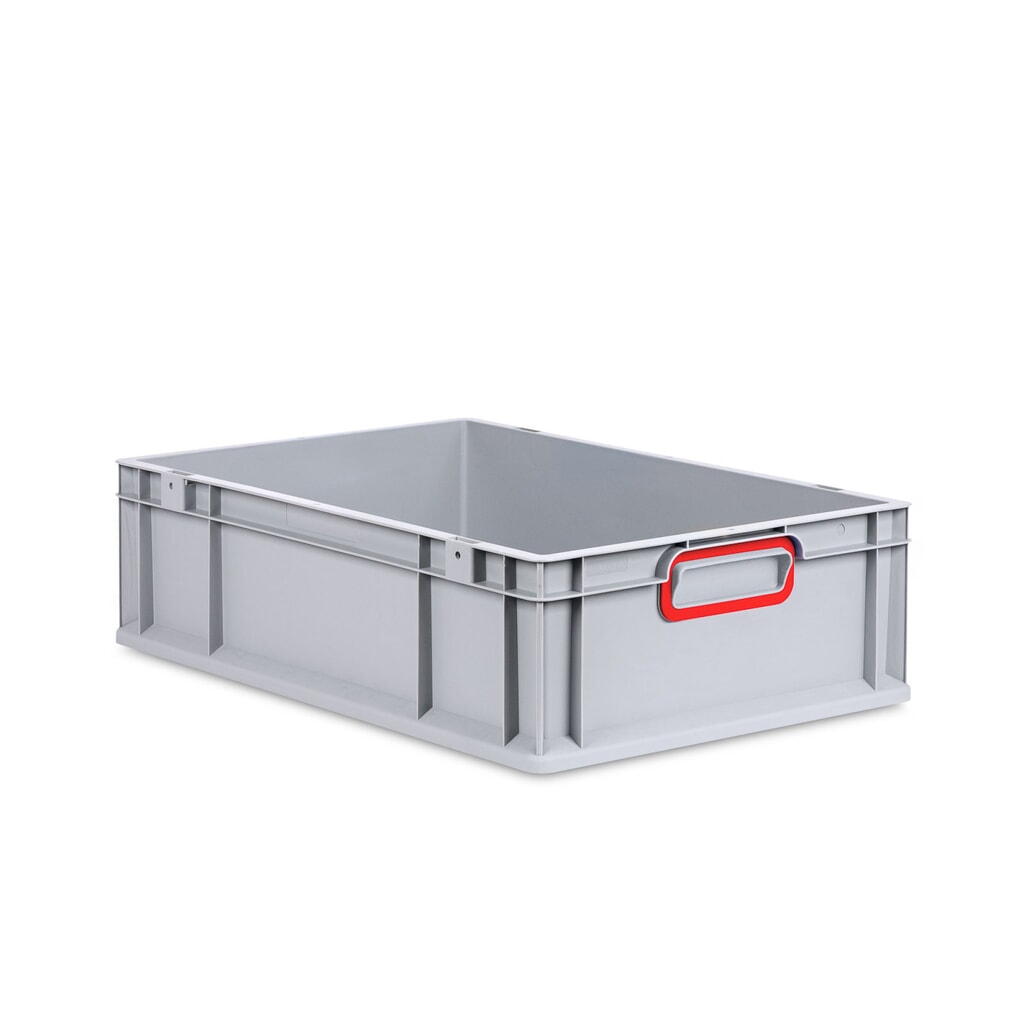 Illustration du produit: Allit Eurobox, avec poignées encastrées rouges, haut. x larg. x prof. 170 x 600 x 400 mm, 34 litres