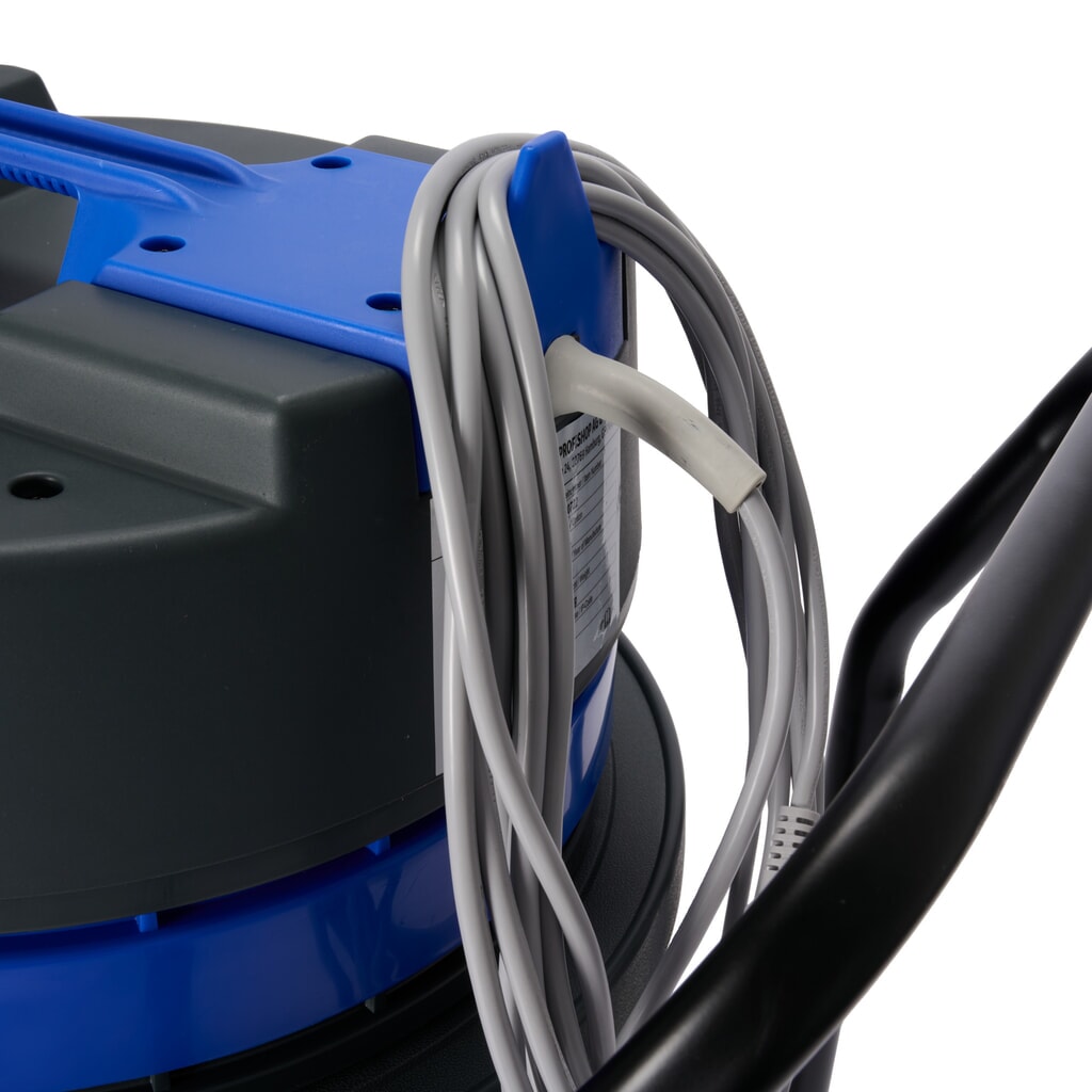 N° de l'image du produit 7 : Aspirateur industriel HEMMDAL, eau + poussière, cuve en plastique, 2 000 W, 70 l, châssis basculant, dossier de poussée, tuyau de vidange