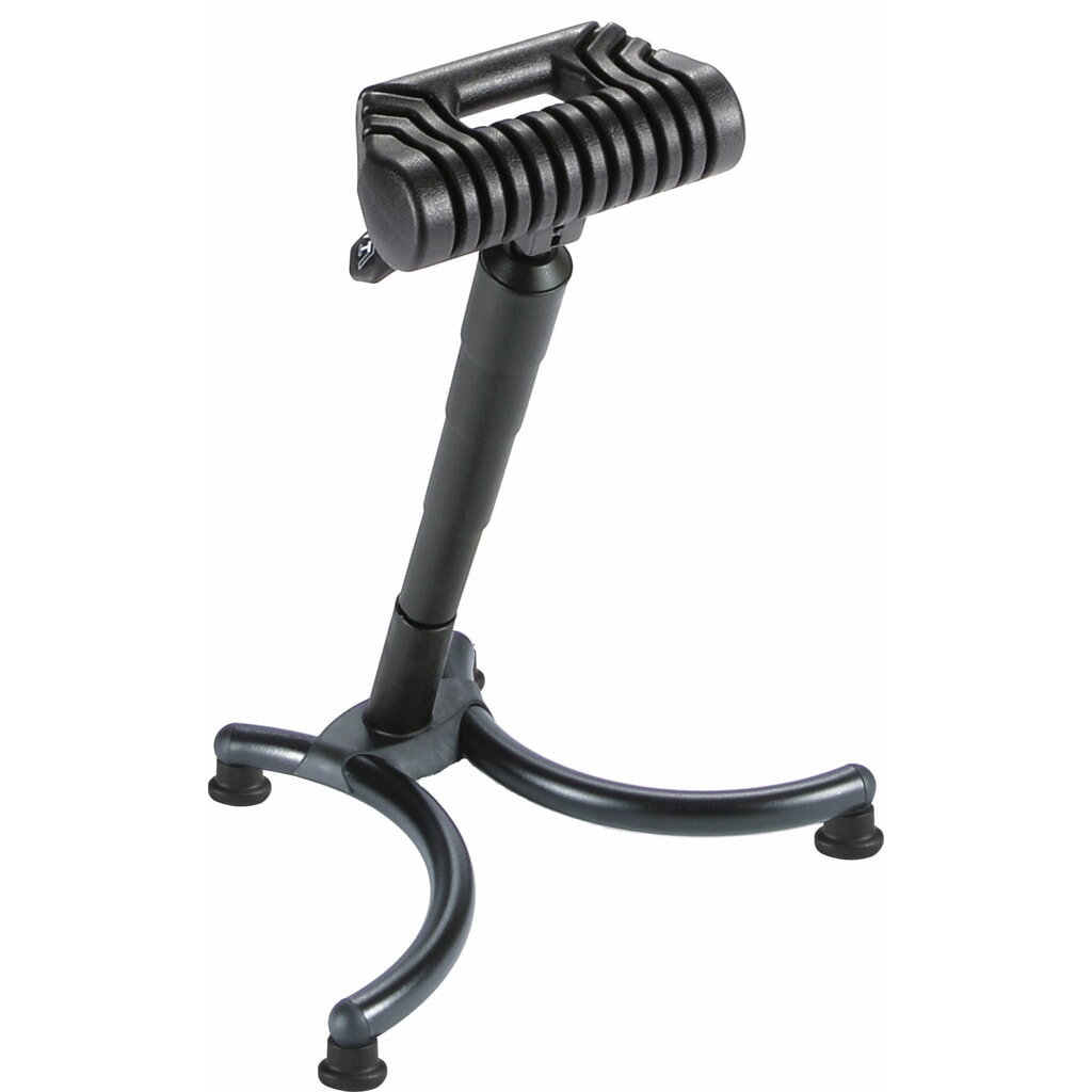 Illustration du produit: Siège assis-debout meychair, assise ronde en PU, hauteur d’assise 630-840 mm, pied en fourche, poignée de transport, ESD
