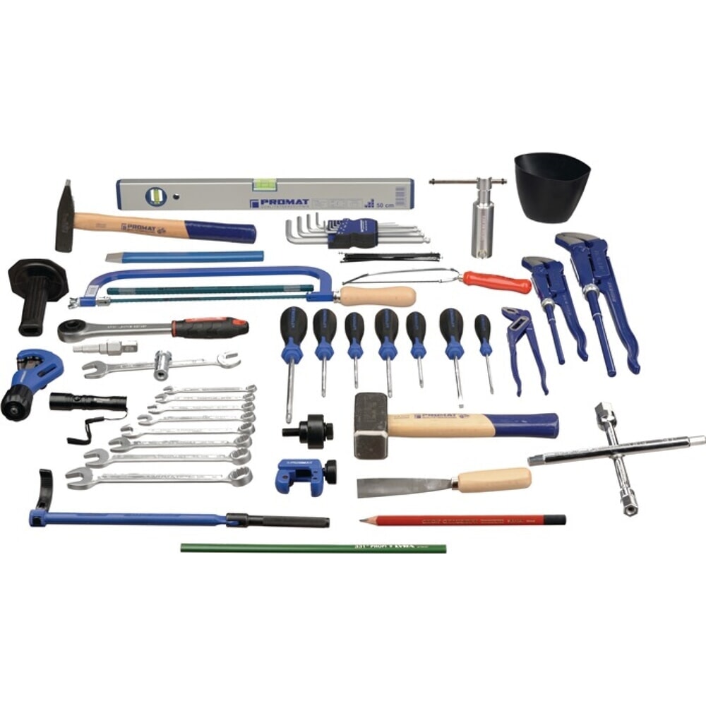 N° de l'image du produit 2 : Assortiment d'outils 72 pièces dans coffret en plastique pour chauffage/sanitair