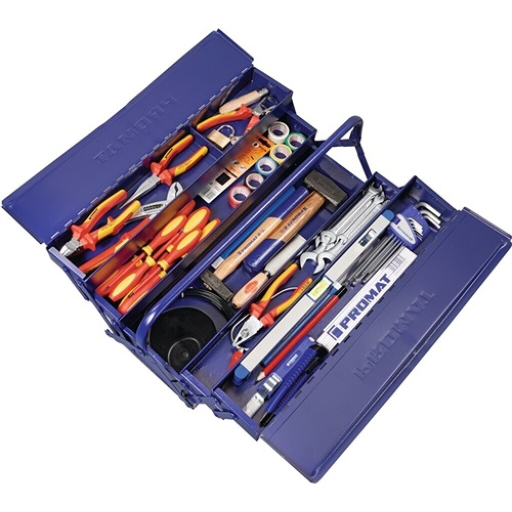 Illustration du produit: Assortiment d'outils 66 pièces dans mallette en plastique pour électricien