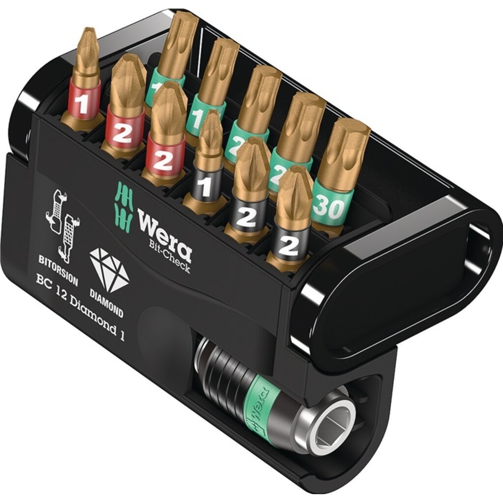 Assortiment d'embouts Bit-Check Diamond 1 12 pièces PH/PZD/TX WERA N° de l'image du produit 2 : Assortiment d'embouts Bit-Check Diamond 1 12 pièces PH/PZD/TX WERA