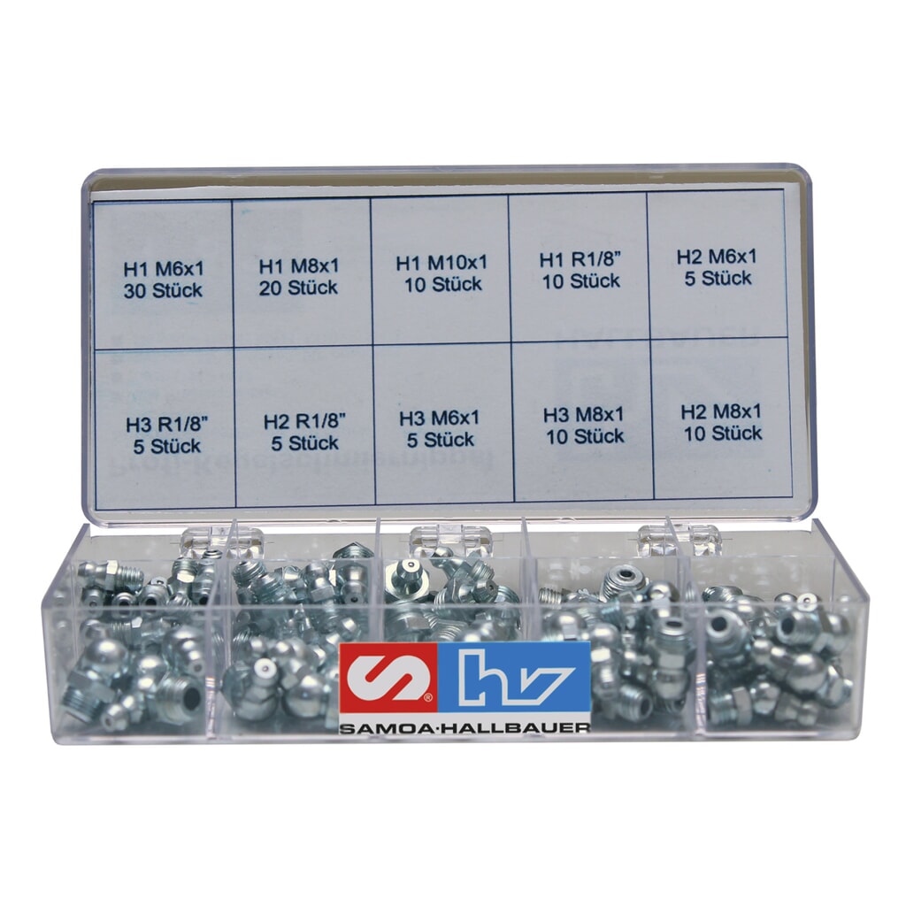 Assortiment de graisseurs SSK de SAMOA, 110 pièces Illustration du produit: Assortiment de graisseurs SSK de SAMOA, 110 pièces