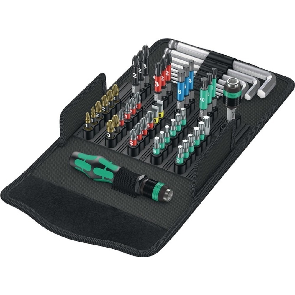 Illustration du produit: Assortiment d'embouts KK 100 52 pièces fente/PH/PZD/TX/6 pans WERA