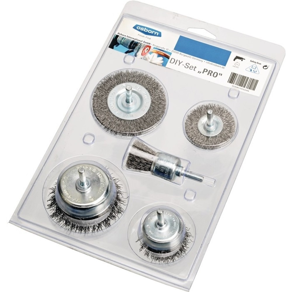 Illustration du produit: Assortiment de brosses attachement 6 mm épaisseur de fil 0,3mm acier 4500 min-¹