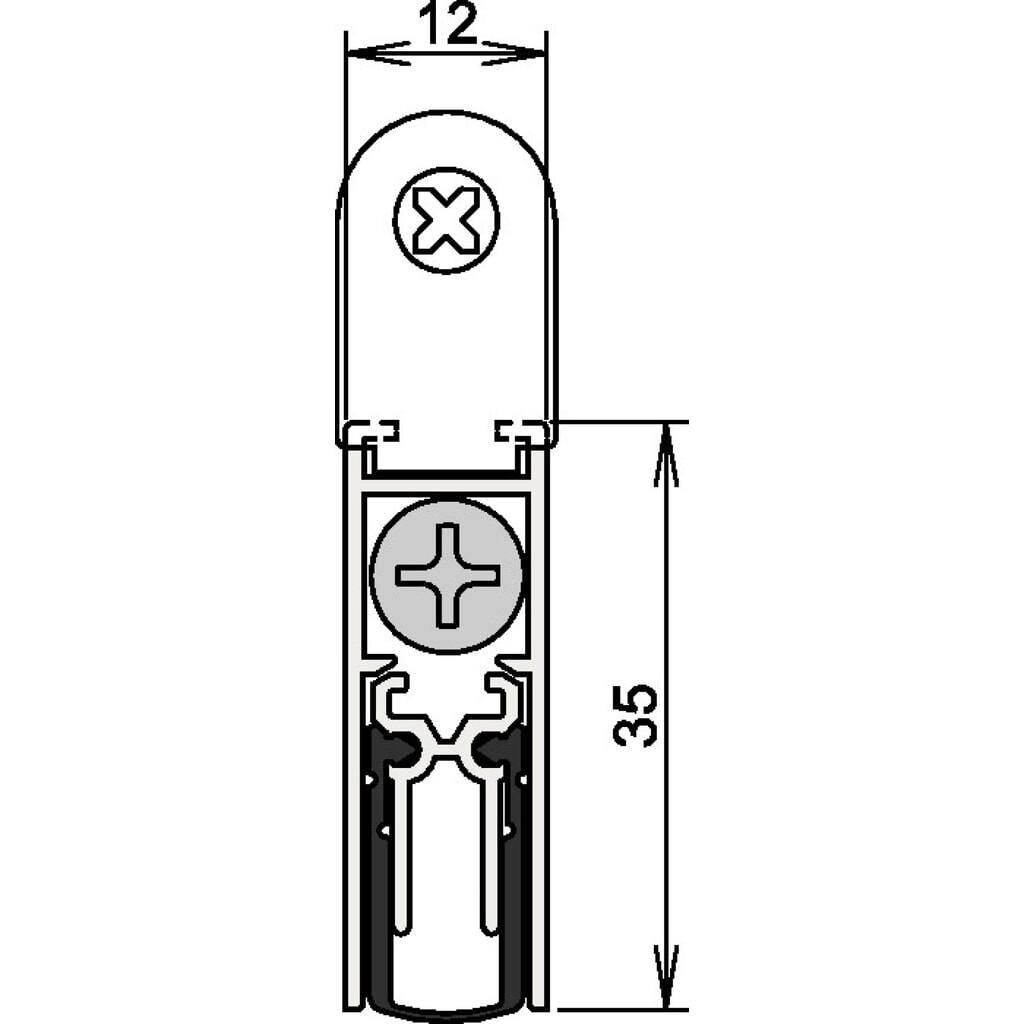 Illustration du produit: ATHMER Türdichtung Doppeldicht® M-12/35 1-392, Aluminium silberfarben eloxiert, 1-seitig Länge 833 mm, Holztüren