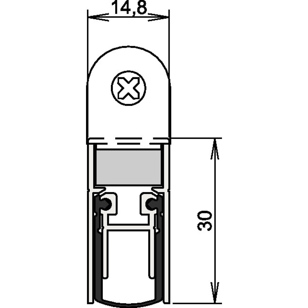 ATHMER Türdichtung Schall-Ex® DUO L-15 WS 1-382, Aluminium silberfarben eloxiert, 2-seitig Länge 833 mm, Holztüren Illustration du produit: ATHMER Türdichtung Schall-Ex® DUO L-15 WS 1-382, Aluminium silberfarben eloxiert, 2-seitig Länge 833 mm, Holztüren
