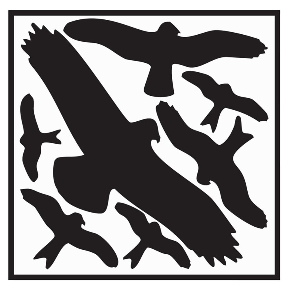 Illustration du produit: Autocollant, kit de protection des oiseaux, symboles d'oiseaux, L290xl320 mm, film autocollant
