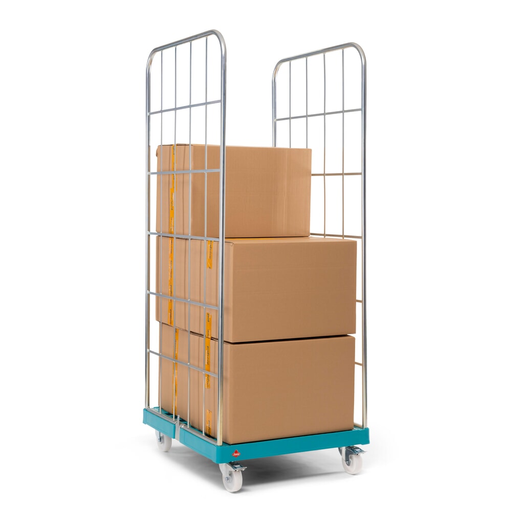 Ameise® Bac à roulettes, 2 côtés, à mailles grossières, électro-zingué, plateau à roulettes en plastique, HxlxP 1 830 x 724 x 815 mm N° de l'image du produit 2 : Ameise® Bac à roulettes, 2 côtés, à mailles grossières, électro-zingué, plateau à roulettes en plastique, HxlxP 1 830 x 724 x 815 mm