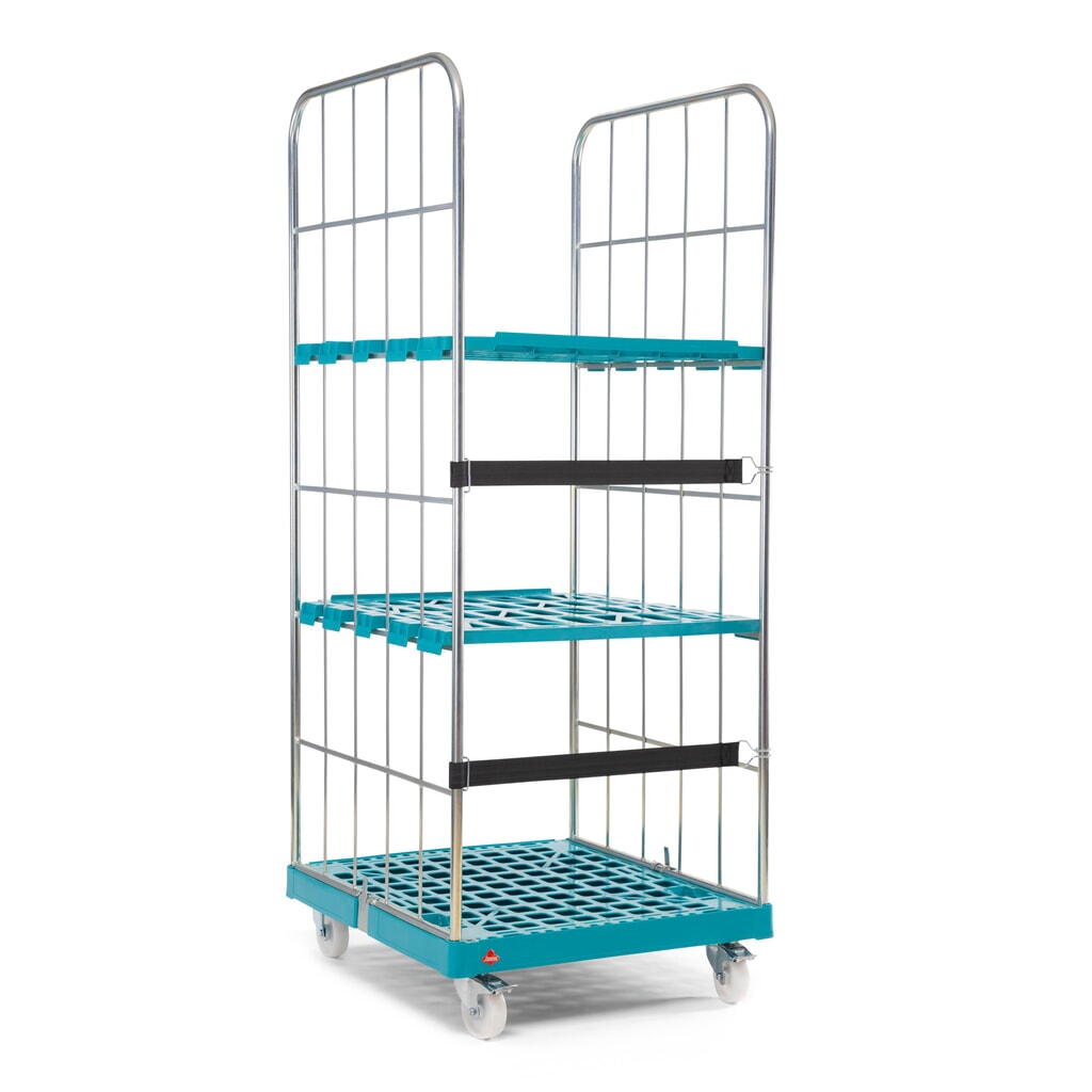 Ameise® Bac à roulettes, 2 côtés, à mailles grossières, électro-zingué, plateau à roulettes en plastique, HxlxP 1 830 x 724 x 815 mm N° de l'image du produit 5 : Ameise® Bac à roulettes, 2 côtés, à mailles grossières, électro-zingué, plateau à roulettes en plastique, HxlxP 1 830 x 724 x 815 mm