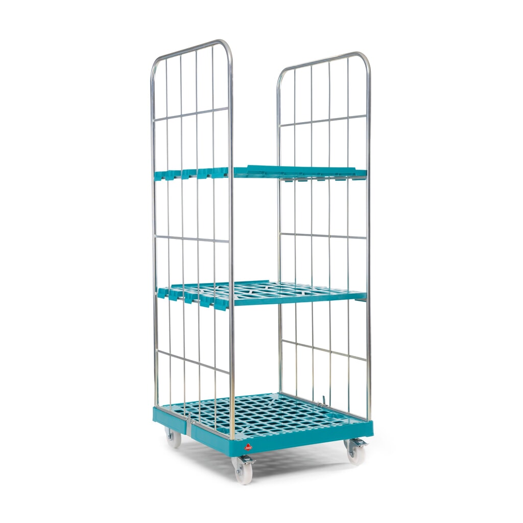 Ameise® Bac à roulettes, 2 côtés, à mailles grossières, électro-zingué, plateau à roulettes en plastique, HxlxP 1 830 x 724 x 815 mm N° de l'image du produit 7 : Ameise® Bac à roulettes, 2 côtés, à mailles grossières, électro-zingué, plateau à roulettes en plastique, HxlxP 1 830 x 724 x 815 mm