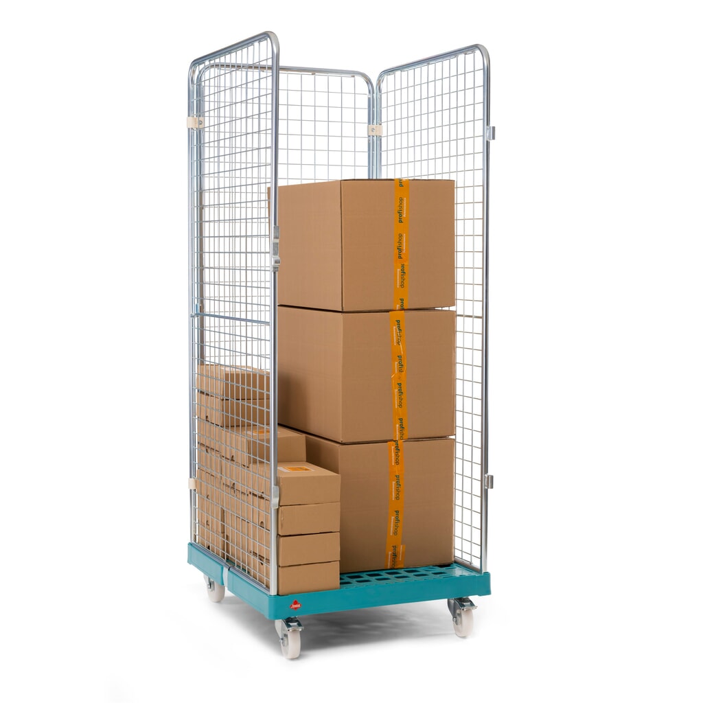 Ameise® Bac à roulettes, 3 côtés, à mailles fines, électro-zingué, plateau à roulettes en plastique, HxlxP 1 810 x 724 x 815 mm N° de l'image du produit 2 : Ameise® Bac à roulettes, 3 côtés, à mailles fines, électro-zingué, plateau à roulettes en plastique, HxlxP 1 810 x 724 x 815 mm