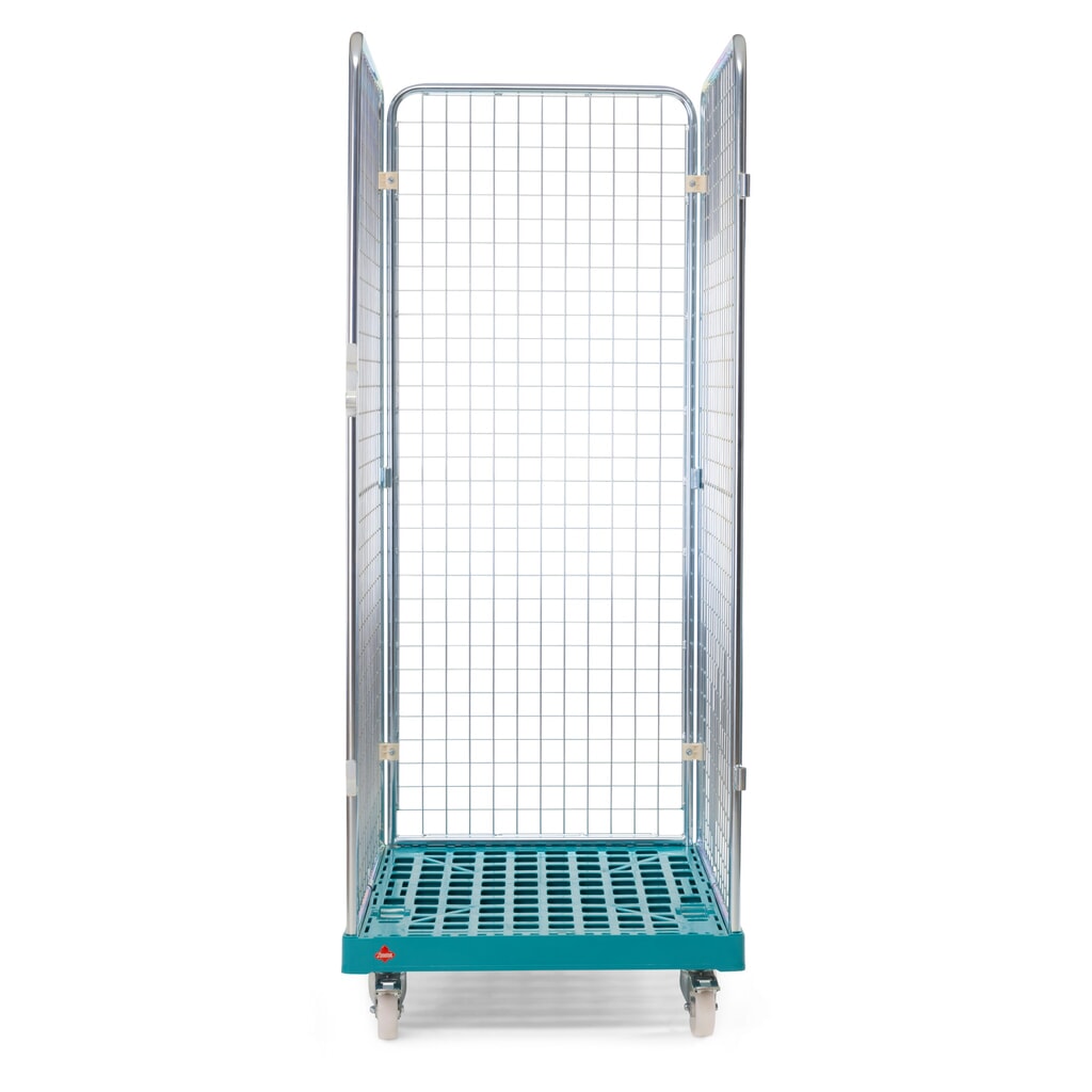 Ameise® Bac à roulettes, 3 côtés, à mailles fines, électro-zingué, plateau à roulettes en plastique, HxlxP 1 810 x 724 x 815 mm N° de l'image du produit 3 : Ameise® Bac à roulettes, 3 côtés, à mailles fines, électro-zingué, plateau à roulettes en plastique, HxlxP 1 810 x 724 x 815 mm