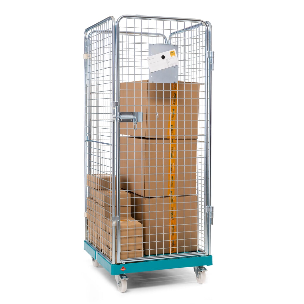 Ameise® Bac à roulettes, 4 côtés, à mailles fines, électro-zingué, plateau à roulettes en plastique, HxlxP 1 810 x 724 x 815 mm N° de l'image du produit 5 : Ameise® Bac à roulettes, 4 côtés, à mailles fines, électro-zingué, plateau à roulettes en plastique, HxlxP 1 810 x 724 x 815 mm