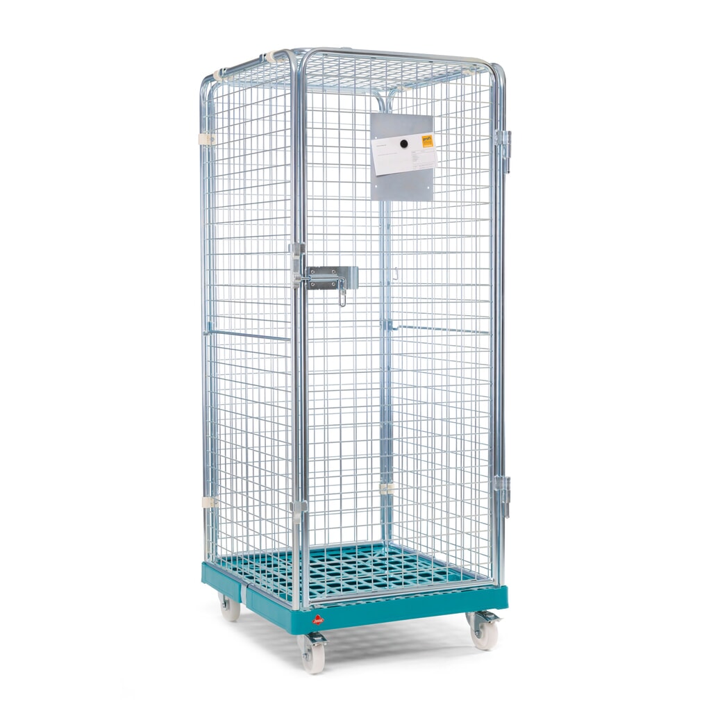 N° de l'image du produit 2 : Ameise® Bac à roulettes antivol, 5 côtés, électro-zingué, plateau à roulettes en plastique, HxlxP 1 810 x 724 x 815 mm