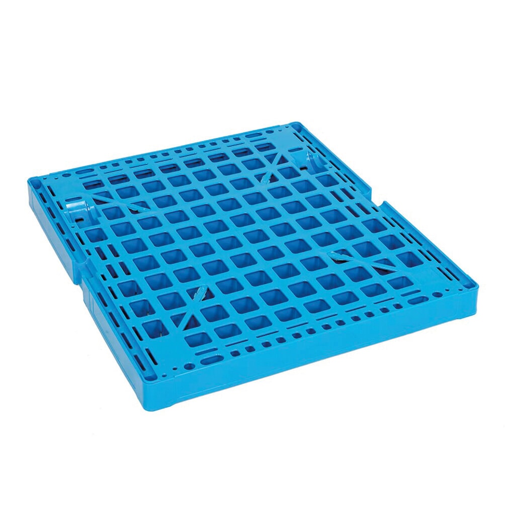N° de l'image du produit 2 : Conteneur à roulettes, 4 côtés, paroi avant semi-rabattable, plaque roulante en plastique, H x l x P 1 850 x 724 x 815 mm, bleu clair