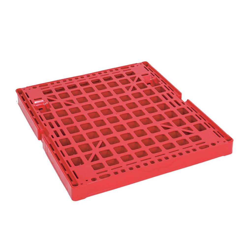 N° de l'image du produit 2 : Bac à roulettes Classic, 2 côtés, à mailles fines, galvanisé bleu, plateau à roulettes en plastique, HxlxP 1 550 x 724 x 815 mm, rouge feu