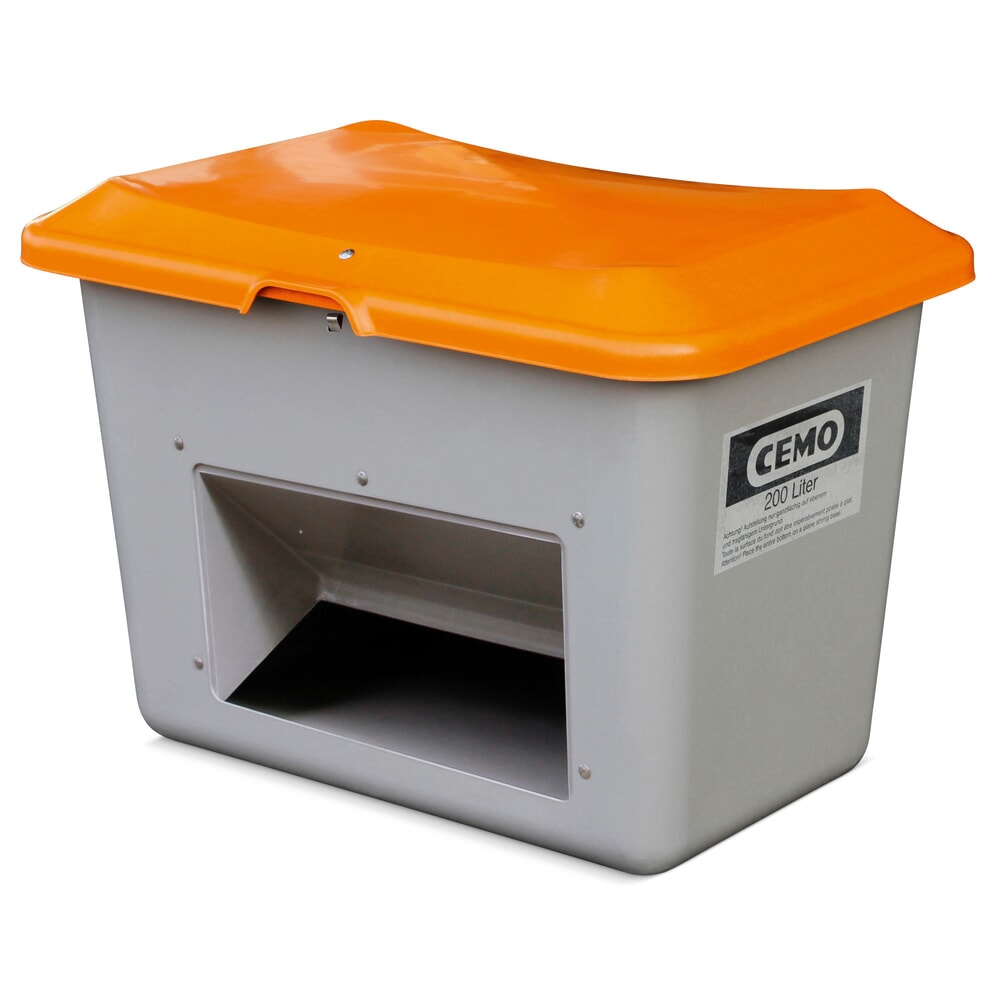 Illustration du produit: Bac à sel CEMO avec ouverture d’écoulement, gris/orange, 200 litres