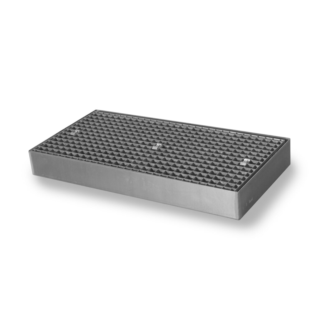 Illustration du produit: Bac collecteur plat en acier, capacité de charge 6 500 kg/m², H x l x P 118 x 500 x 1 000 mm