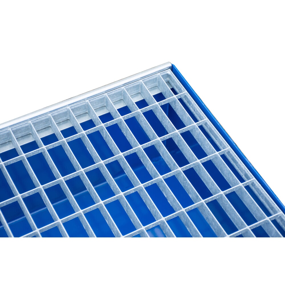 N° de l'image du produit 5 : Steinbock® bac de rétention , 2 x 200 l, H x l x P 360 x 1 200 x 800 mm, grille incluse, bleu