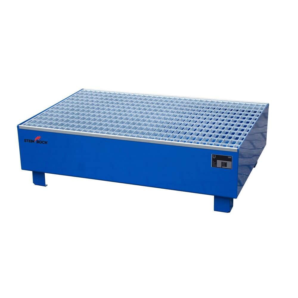 Illustration du produit: Steinbock® bac de rétention , 2 x 200 l, H x l x P 360 x 1 200 x 800 mm, grille incluse, bleu