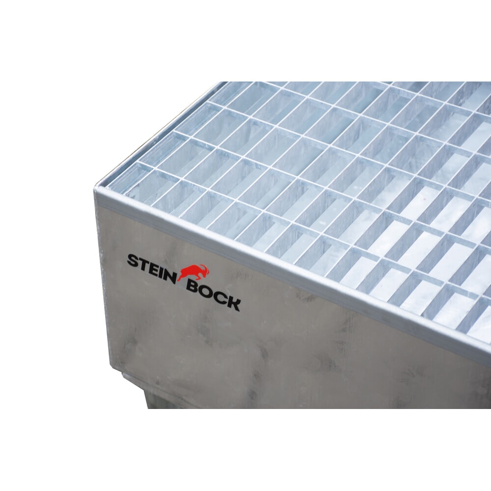 N° de l'image du produit 2 : Steinbock® bac de rétention en acier pour fûts de 200 litres, mobile, galvanisé à chaud