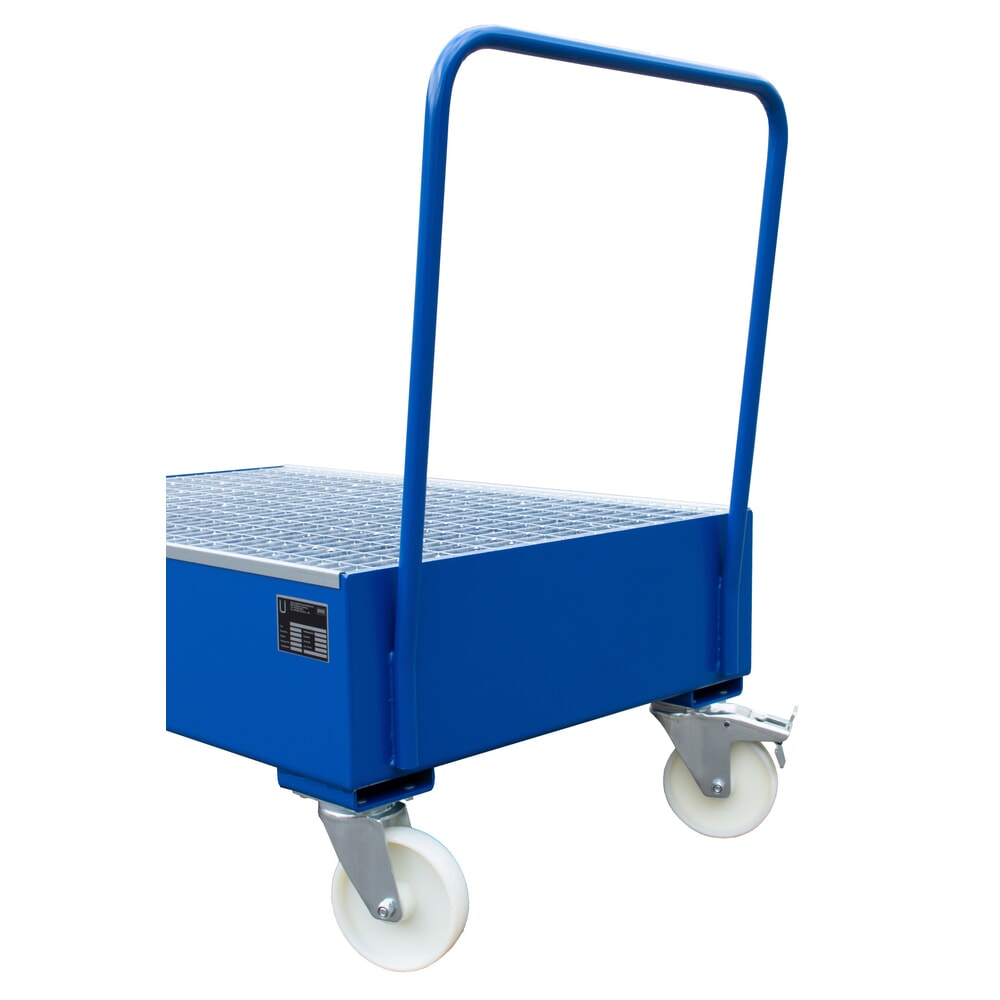 N° de l'image du produit 2 : Steinbock® bac de rétention en acier pour fûts de 200 litres, mobile, bleu