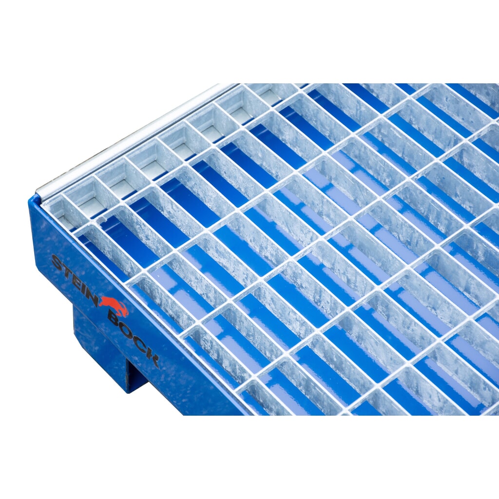 Steinbock® bac de rétention pour 6 x fûts de 60 litres, avec grille, bleu N° de l'image du produit 4 : Steinbock® bac de rétention pour 6 x fûts de 60 litres, avec grille, bleu