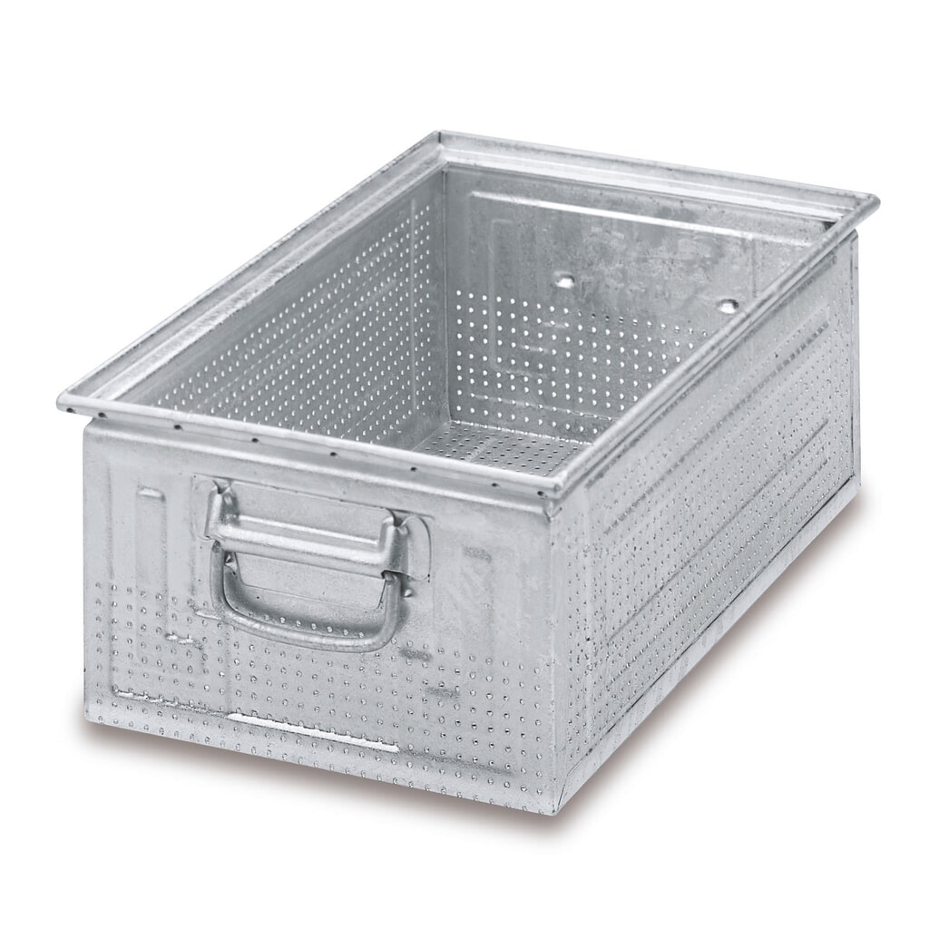 Illustration du produit: Bac empilable en tôle d’acier, avec perforation fine Ø 3 mm, H x l x p 200 x 350 x 200 mm
