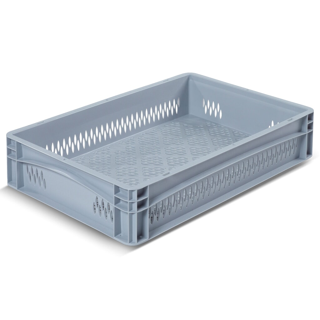 Alpha Eurobox en PP avec parois perforées, 23,9 litres, haut. x larg. x prof. 120 x 600 x 400 mm Illustration du produit: Alpha Eurobox en PP avec parois perforées, 23,9 litres, haut. x larg. x prof. 120 x 600 x 400 mm