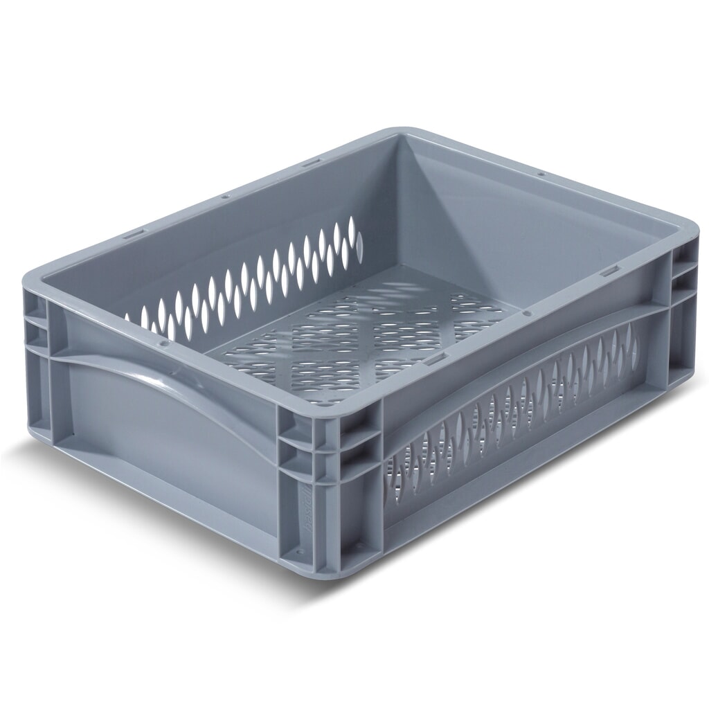 Alpha Eurobox en PP avec parois perforées, 11,2 litres, haut. x larg. x prof. 120 x 400 x 300 mm Illustration du produit: Alpha Eurobox en PP avec parois perforées, 11,2 litres, haut. x larg. x prof. 120 x 400 x 300 mm