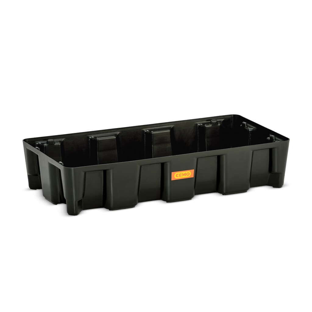 Bac labo modulaire CEMO en PE pour le stockage de petits contenants, volume de rétention 35 l Illustration du produit: Bac labo modulaire CEMO en PE pour le stockage de petits contenants, volume de rétention 35 l