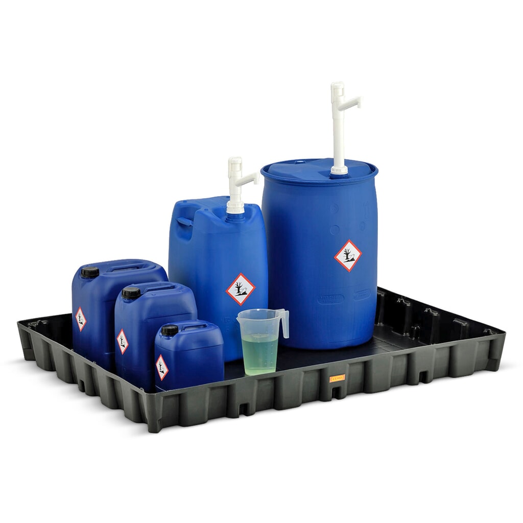 N° de l'image du produit 3 : Bac labo modulaire CEMO en PE pour le stockage de petits contenants, volume de rétention 250 l