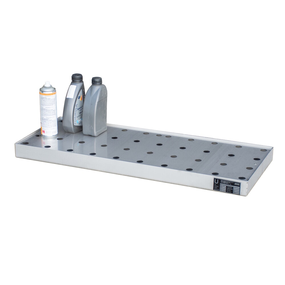 N° de l'image du produit 2 : Bauer® bac de rétention en acier inoxydable pour petits bidons KGW/M, avec plaque perforée 1 V4A, contenance 11 l