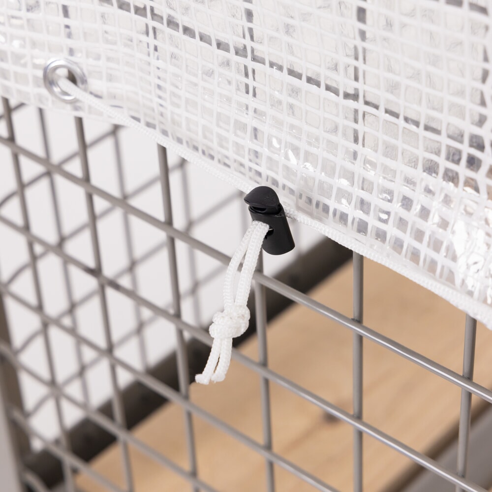N° de l'image du produit 3 : Bâche de protection HEMMDAL Mesh pour caisse grillagée, HxlxP 950 x 1 250 x 850 mm, 160 g/m², transparente