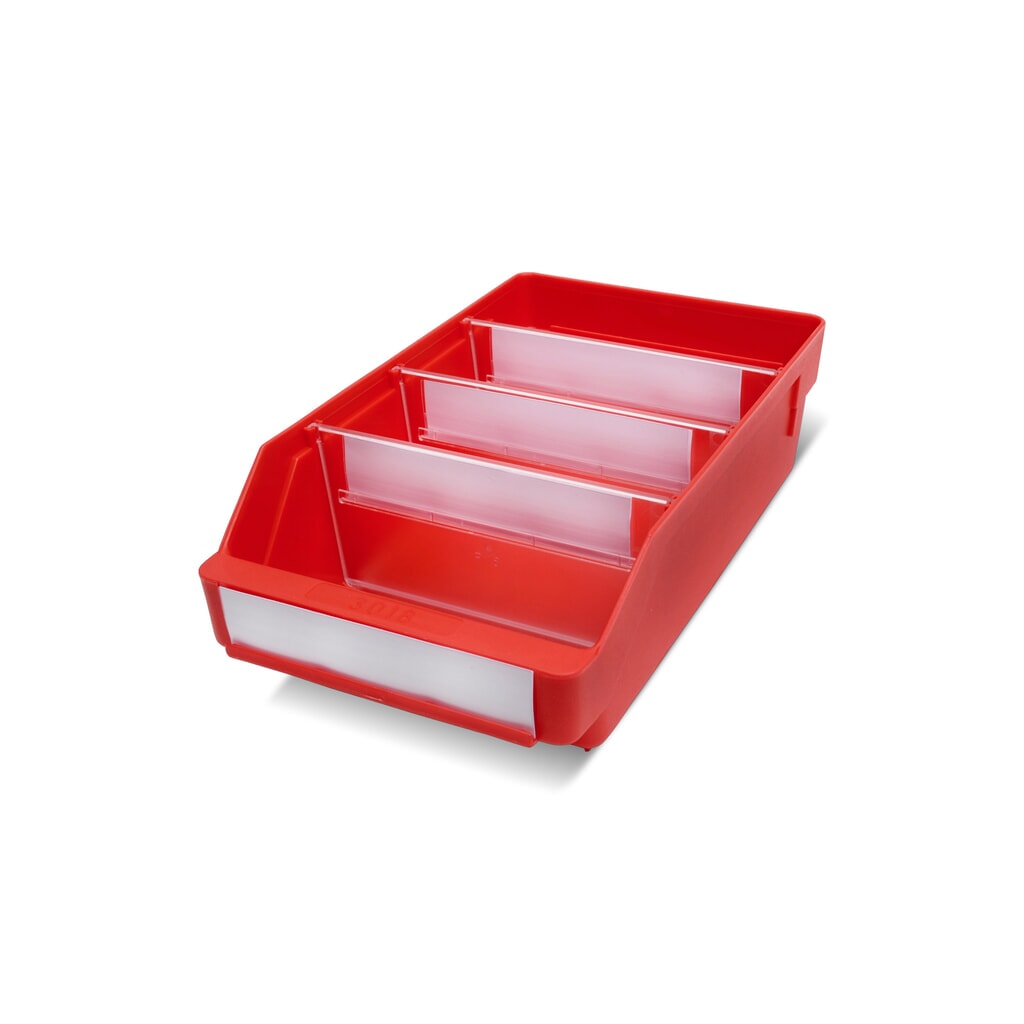 Bacs de rayonnage avec fenêtre de visualisation, l x P 180 x 300 mm, rouge Illustration du produit: Bacs de rayonnage avec fenêtre de visualisation, l x P 180 x 300 mm, rouge
