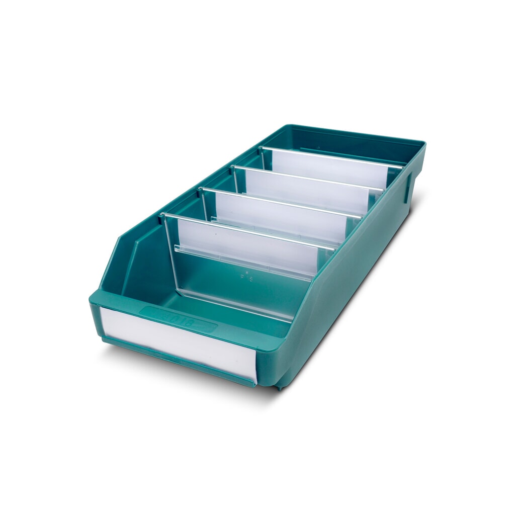 Bacs de rayonnage avec fenêtre de visualisation, l x P 180 x 400 mm, vert Illustration du produit: Bacs de rayonnage avec fenêtre de visualisation, l x P 180 x 400 mm, vert