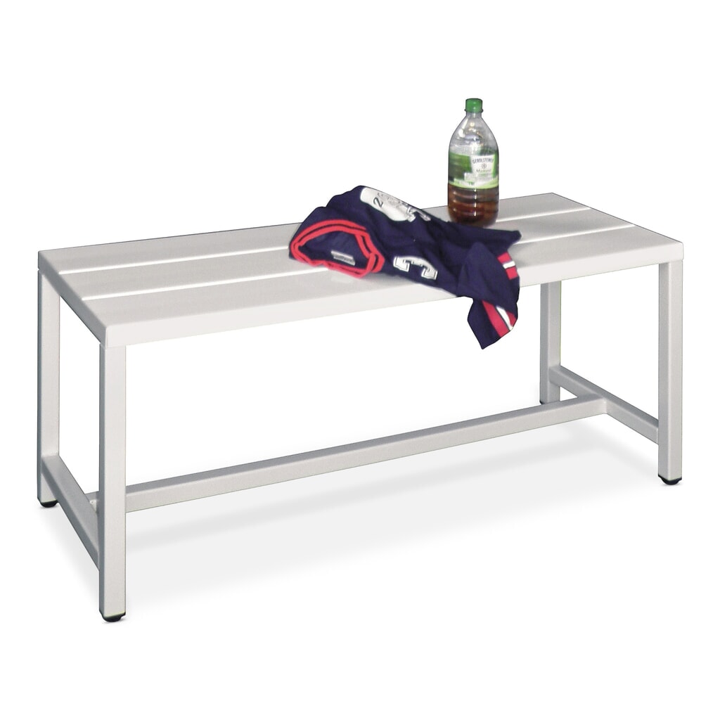 Illustration du produit: Banc pour vestiaire PAVOY, longueur 1 000 mm, sans porte-chaussure, blanc pur