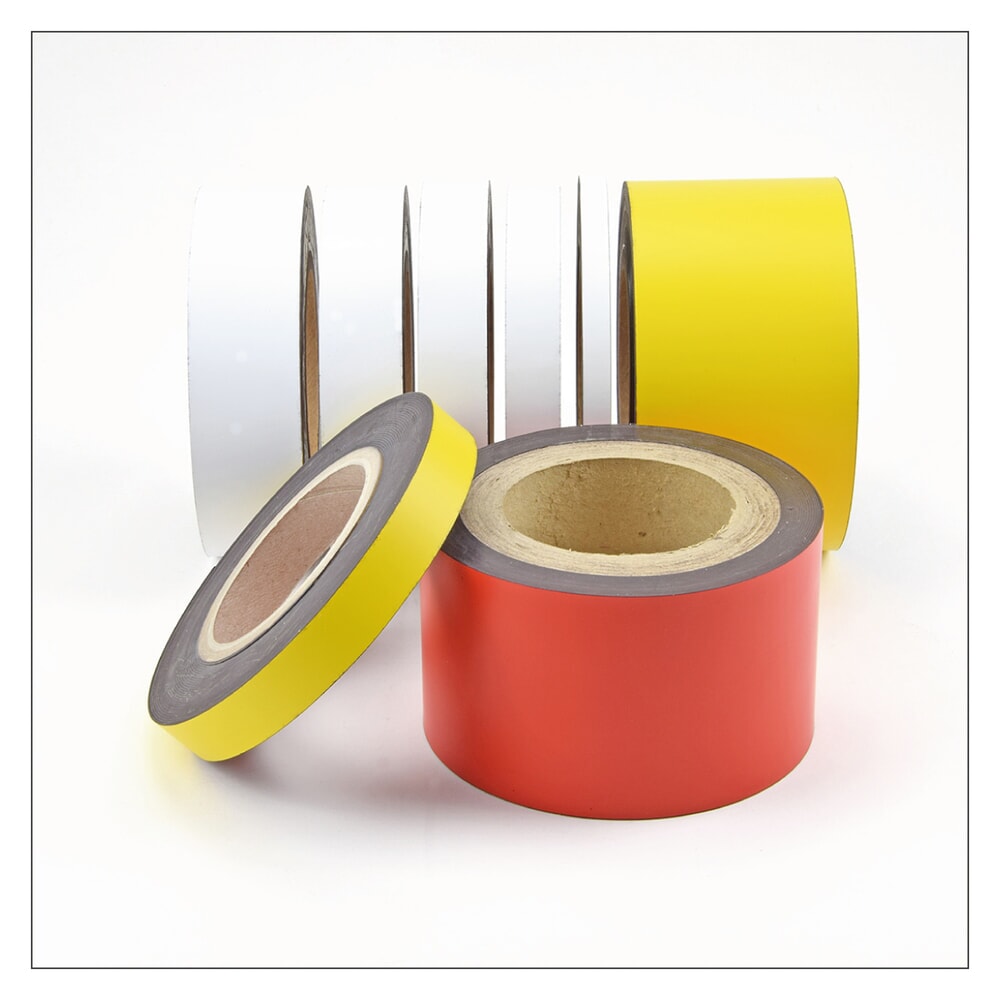 N° de l'image du produit 2 : Bande de marquage magnétique, rouleau, hauteur 30 mm, rouge