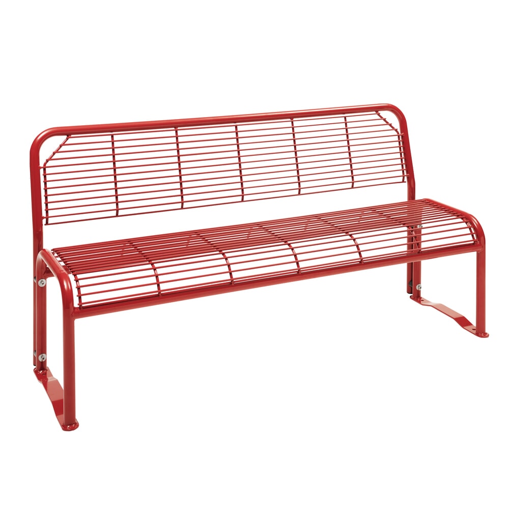 N° de l'image du produit 12 : Banquette en treillis métallique Apollo, avec dossier, rouge rubis