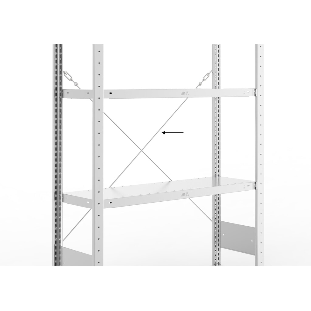 Barre transversale pour rayonnage à tablettes META, galvanisée, pour longueur 1 000 mm N° de l'image du produit 2 : Barre transversale pour rayonnage à tablettes META, galvanisée, pour longueur 1 000 mm