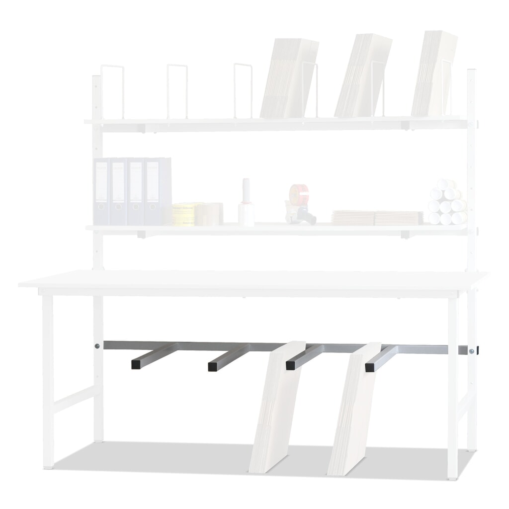 Barres de séparation de cartons pour tables d'emballage Basic, Classic et Multiplex, largeur 2 000 mm, gris clair Illustration du produit: Barres de séparation de cartons pour tables d'emballage Basic, Classic et Multiplex, largeur 2 000 mm, gris clair
