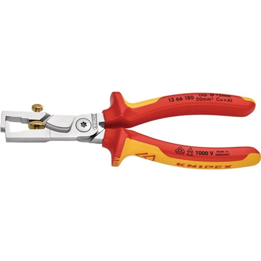 Pince à dénuder StriX longueur 180 mm VDE chromé gaines multicomposant KNIPEX Illustration du produit: Pince à dénuder StriX longueur 180 mm VDE chromé gaines multicomposant KNIPEX