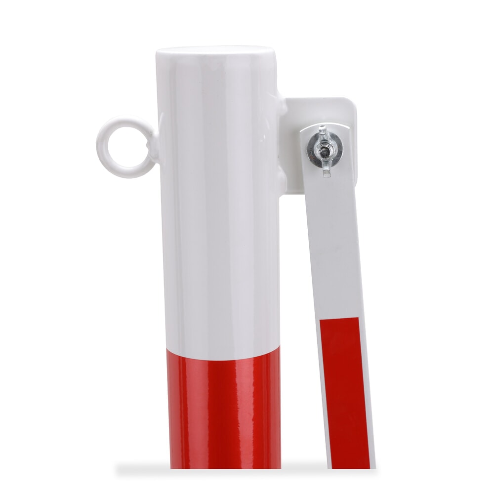 N° de l'image du produit 9 : Barrière extensible dancop avec potelets, Ø 60 mm, largeur 3 600 mm, rouge/blanc