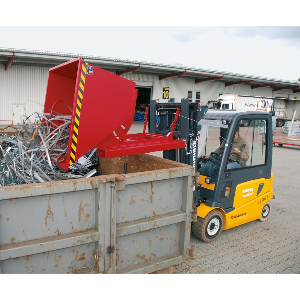 Bauer® Benne basculante avec mécanisme d'aide au basculement, capacité de charge 1 000 kg, peint, volume 0,5 m³, RAL 5012 bleu clair N° de l'image du produit 3 : Bauer® Benne basculante avec mécanisme d'aide au basculement, capacité de charge 1 000 kg, peint, volume 0,5 m³, RAL 5012 bleu clair