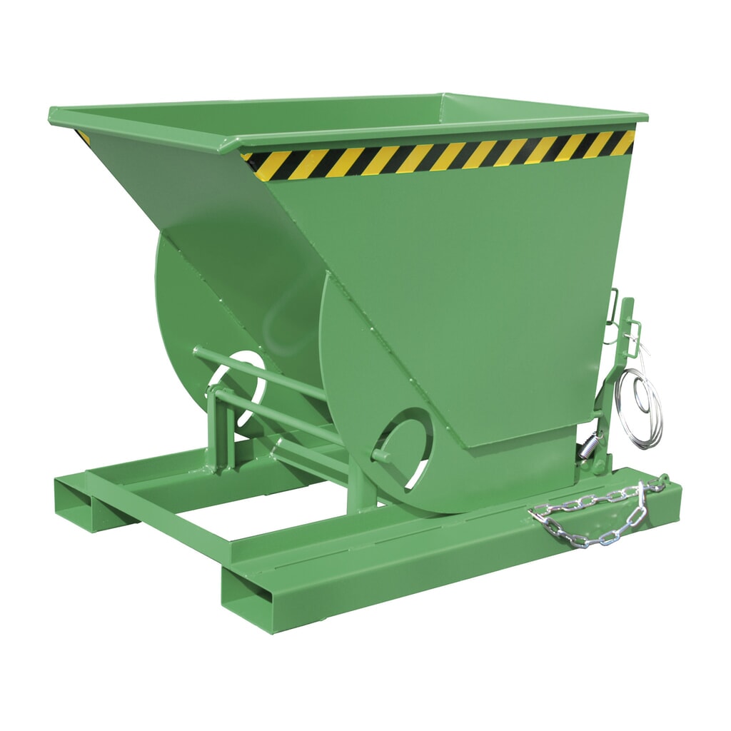 Bauer® Benne basculante avec mécanisme d'aide au basculement, capacité de charge 1 000 kg, peint, volume 0,5 m³, RAL 6011 vert réséda Illustration du produit: Bauer® Benne basculante avec mécanisme d'aide au basculement, capacité de charge 1 000 kg, peint, volume 0,5 m³, RAL 6011 vert réséda
