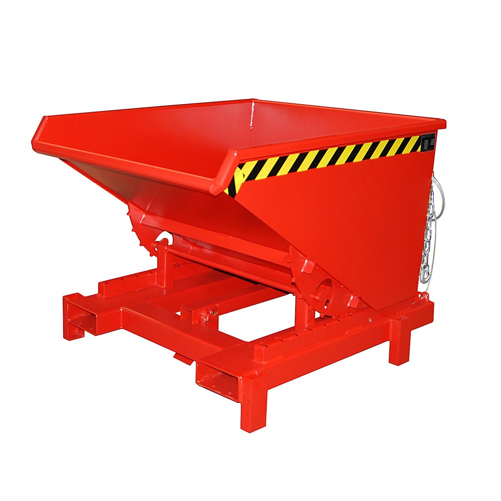 N° de l'image du produit 1 : Bauer® Benne basculante pour charges lourdes, capacité de charge 4 000 kg, peint, volume 0,6 m³, RAL 3000 rouge feu