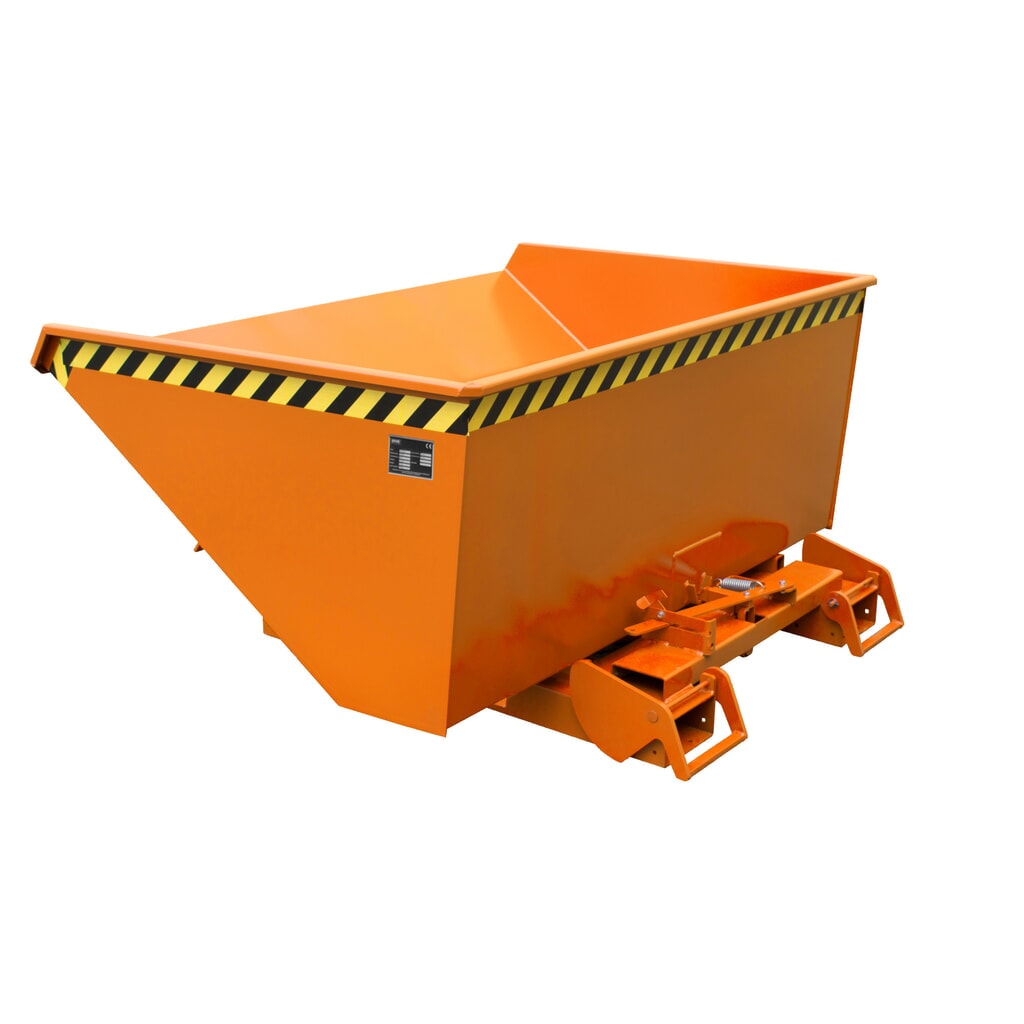 Bauer® Benne basculante à mécanisme automatique anti-chute, capacité de charge 1 000 kg, peinte, volume 0,6 m³, RAL 3000 rouge feu N° de l'image du produit 5 : Bauer® Benne basculante à mécanisme automatique anti-chute, capacité de charge 1 000 kg, peinte, volume 0,6 m³, RAL 3000 rouge feu